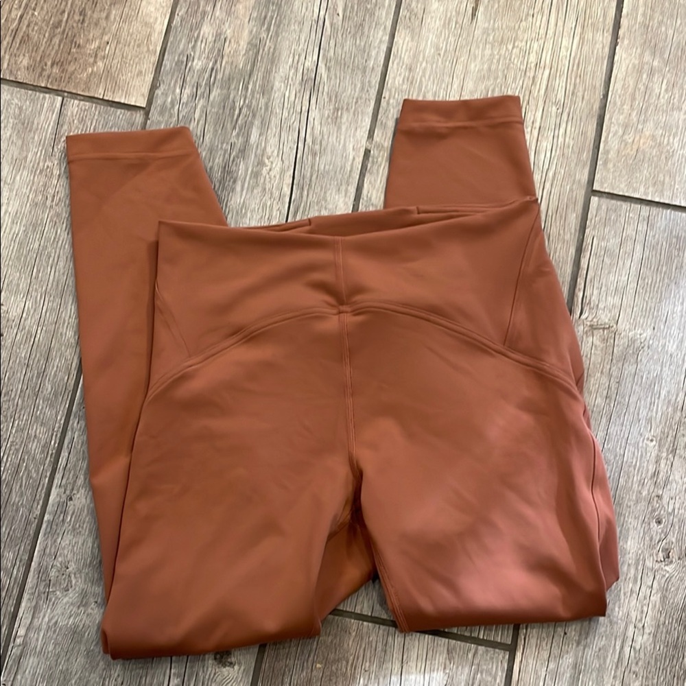 Lululemon Athletica Orange Tan Leggings High-Waisted Performance